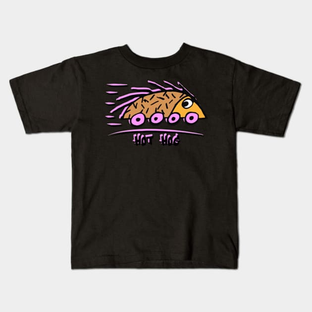 Hedgehog on Wheels Kids T-Shirt by YolandaRoberts